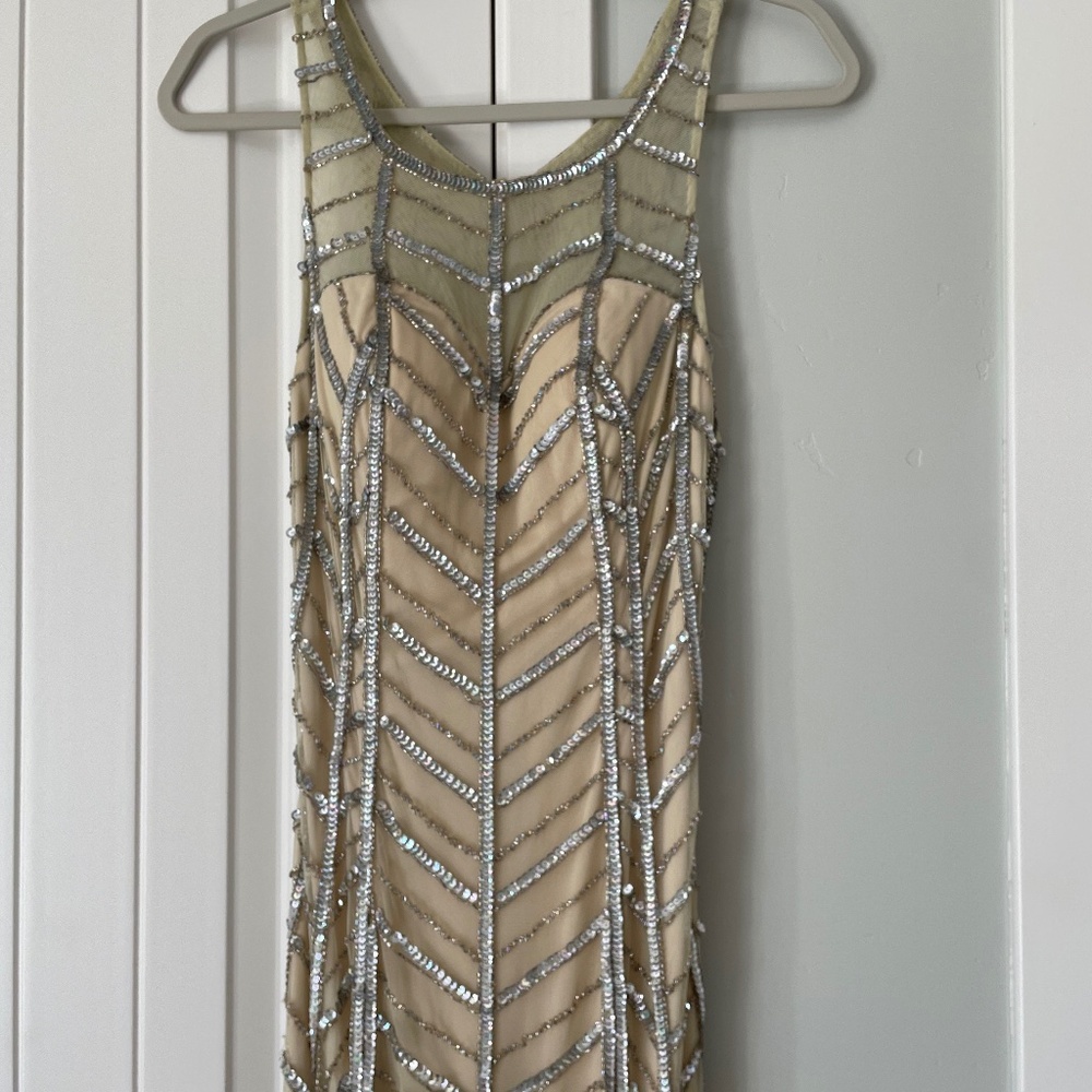 Faviana Cream Formal Gown Size 2